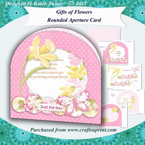 Gifts of Flowers Rounded Aperture Card