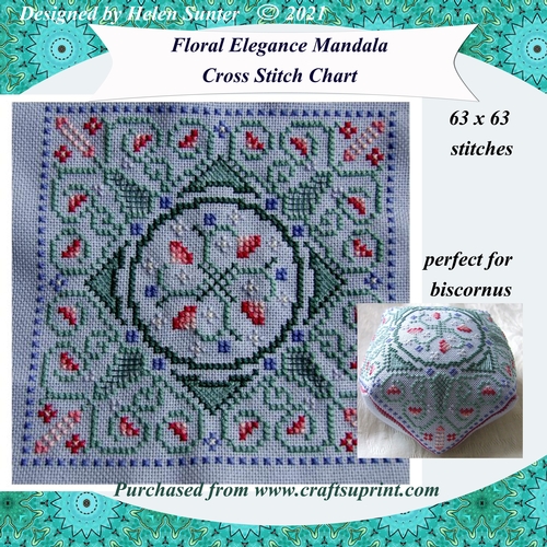 Floral Elegance Mini Mandala Cross Stitch Chart