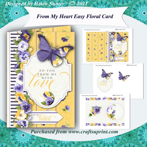 From My Heart Easy Floral 5 x 7 Inch Decoupage Card & Insert