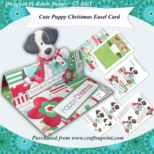 Cute Puppy 3D Decoupage Christmas Easel Card