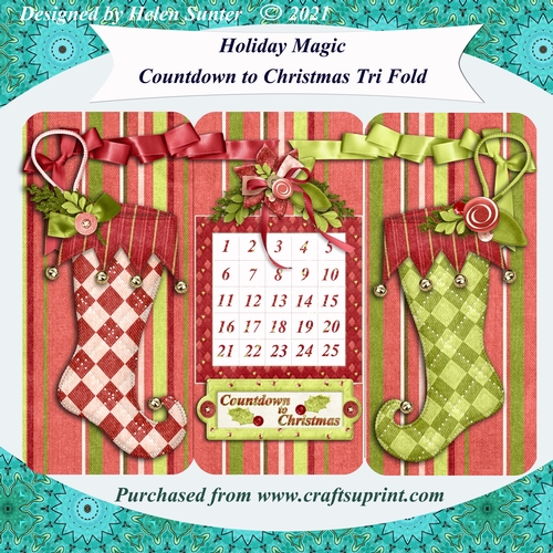 Holiday Magic Countdown to Christmas Tri Fold Card & Decoupage
