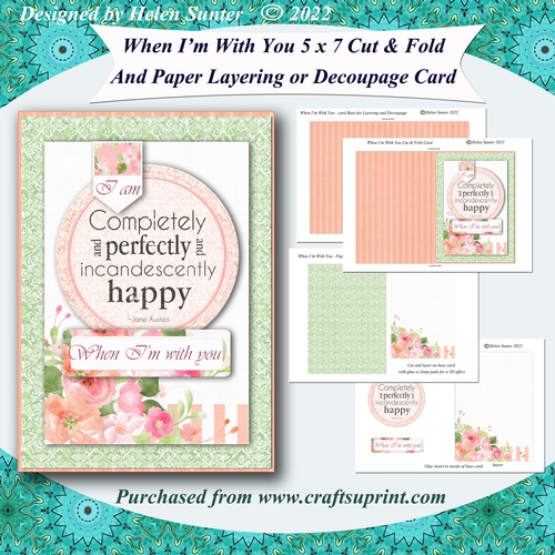 When Im With You Cut & Fold and Paper Layering or Decoupage Card Kit & Insert