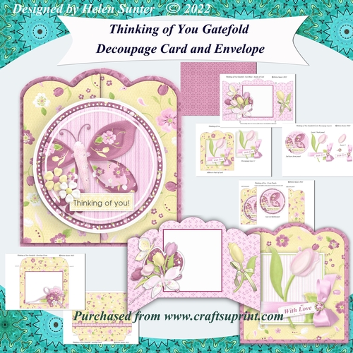 Thinking of You Gatefold Card and Envelope
