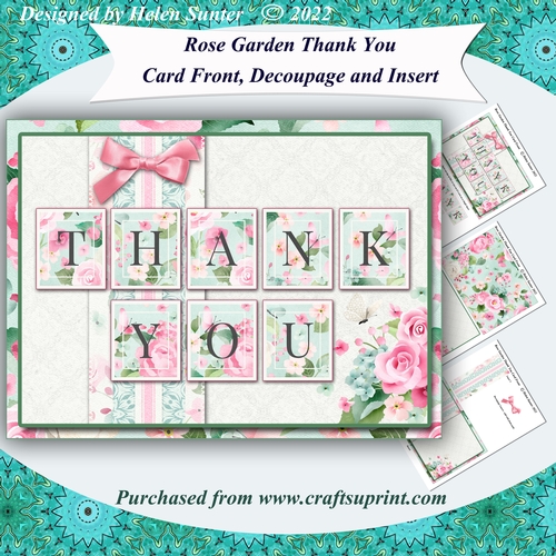 Thank You Card Front with Decoupage and Insert