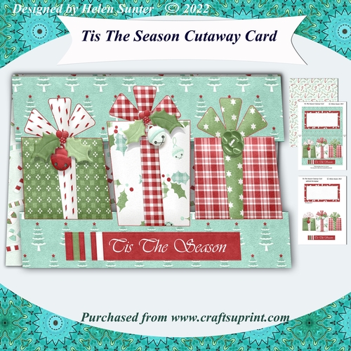 Tis The Season Christmas Presents Cutaway Card
