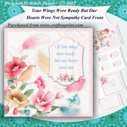 Sympathy Card Front Your Wings Were Ready But Our Hearts Were Not