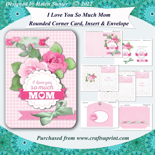 I Love You So Much Mom Card with Inserts and Envelope