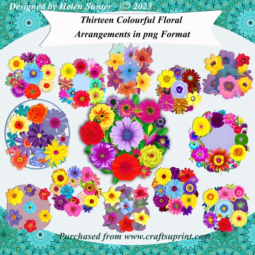 13 Colourful Floral Arrangements in png Format