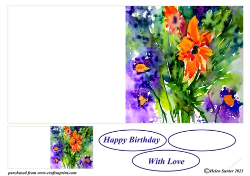 Impressionist Floral Cut and Fold Card 1