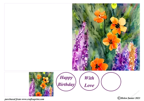 Impressionist Floral Cut and Fold Card 2