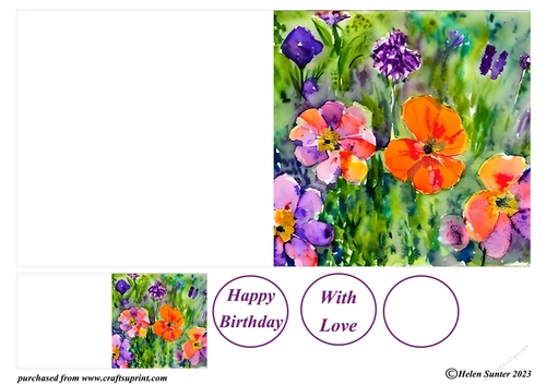 Impressionist Floral Cut and Fold Card 6