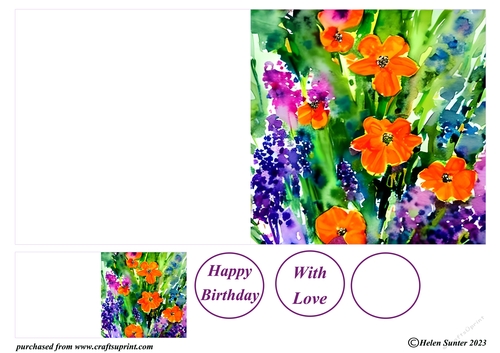 Impressionist Floral Cut and Fold Card 8