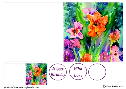 Impressionist Floral Cut and Fold Card 9