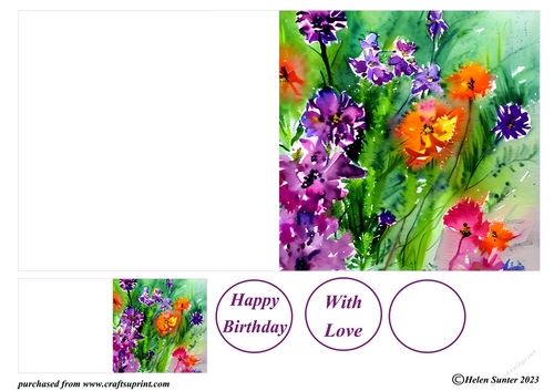 Impressionist Floral Cut and Fold Card 10