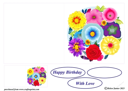 Floral Arrangements Cut and Fold Card 2
