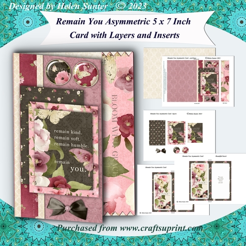 Remain You Any Occasion Asymmetric 5 x 7 Inch Card with Layers and Inserts