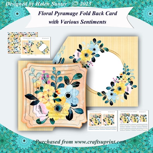 Floral Pyramage Fold Back Card with Various Sentiments 4