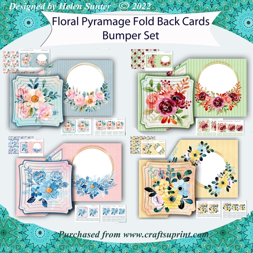 Floral Pyramage Fold Back Cards Bumper Set