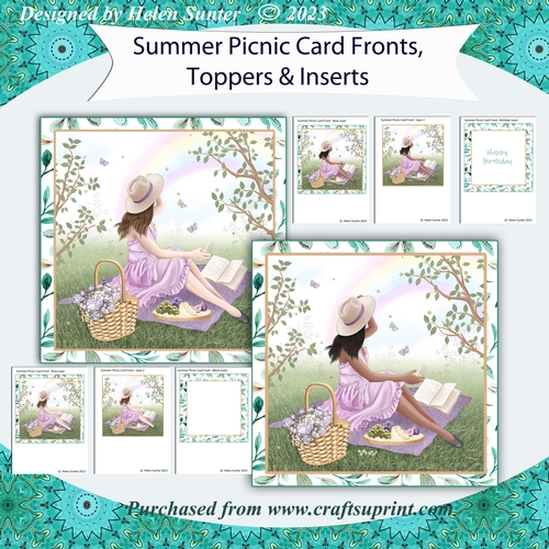 Summer Picnic 7.5 Inch Card Fronts with Inserts