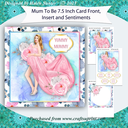 Mum To Be 7.5 Inch Card Front with Insert and Sentiments - New Baby
