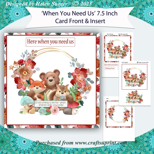 When You Need Us 7.5 Inch Card Front with Insert