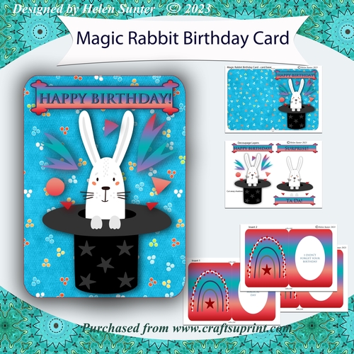 Magic Rabbit Birthday Card
