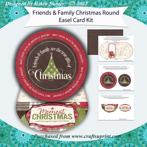 Friends and Family Christmas Round Easel Card