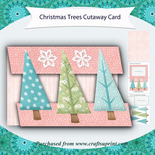 Christmas Trees Cutaway Card