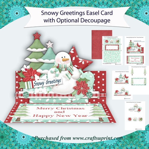 Snowy Greetings Christmas Easel Card