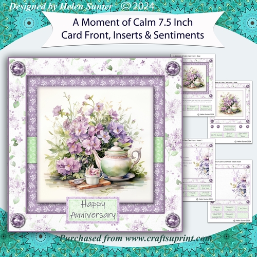 A Moment of Calm 7.5 Inch Card Front with Inserts and Sentiments