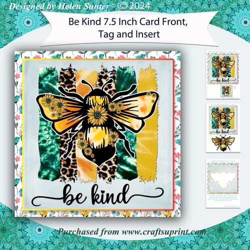 Be Kind 7.5 Inch Card Front Mini Kit with Insert and Gift Tag