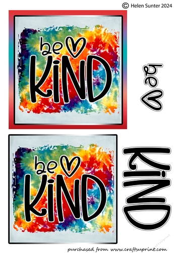 Be Kind Graffiti Card Front Topper