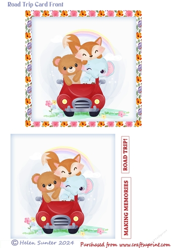 Road Trip 5.5 Inch Card Front Topper