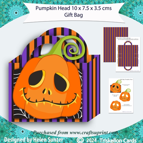 Pumpkin Head Trick or Treat Halloween Gift Bag