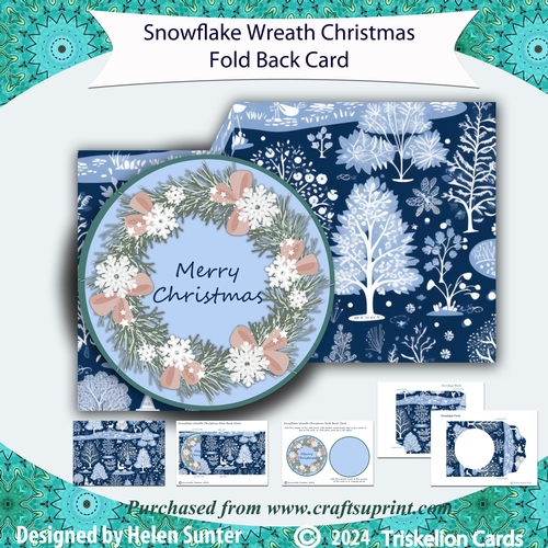 Snowflake Wreath Christmas Fold Back Card