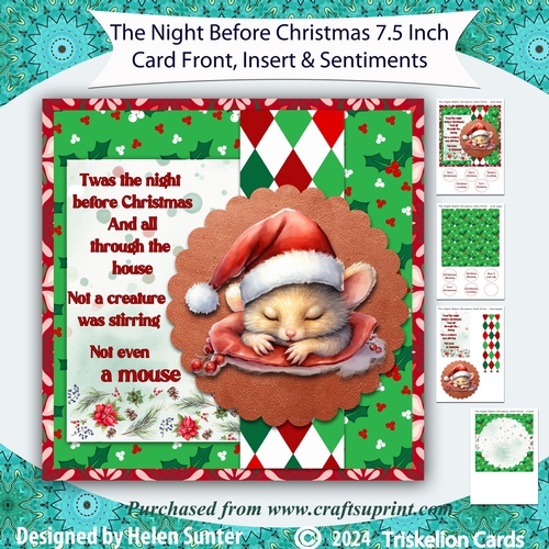 The Night Before Christmas 7.5 Inch Card Front and Insert