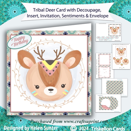 Tribal Deer Card and Party Invite 