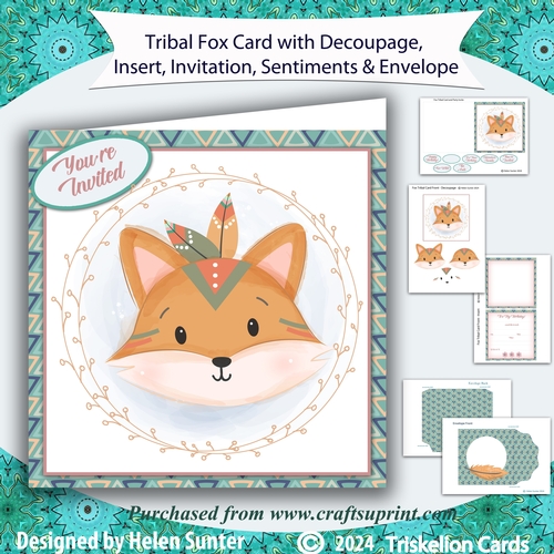 Tribal Fox Card and Party Invitation