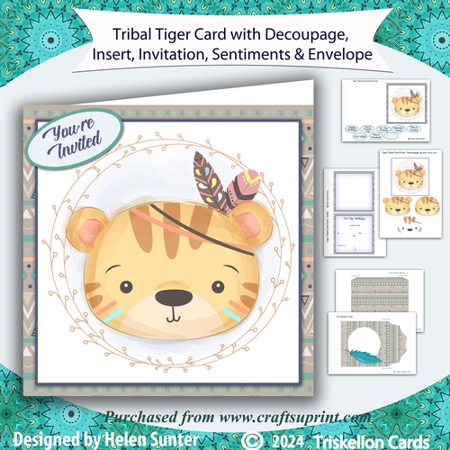 Tribal Tiger Card and Party Invite 