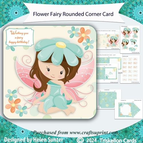 Flower Fairy 3D Decoupage Rounded Corner Card