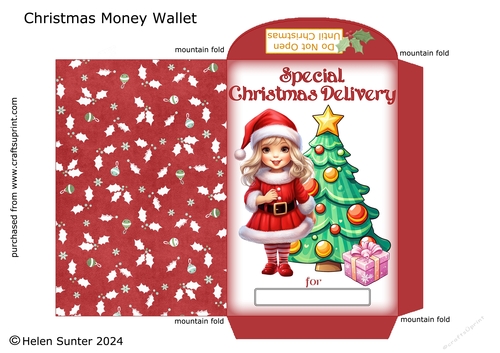 Girl Santa Christmas Money Wallet / Envelope no.2