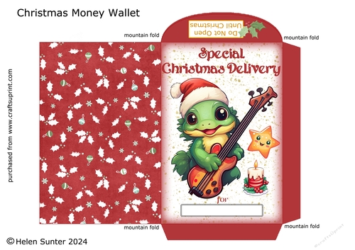 Christmas Frog Money Wallet / Envelope