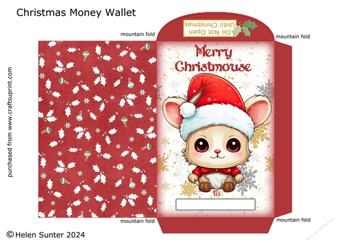 Christmas Mouse Money Wallet / Envelope Merry Christmouse