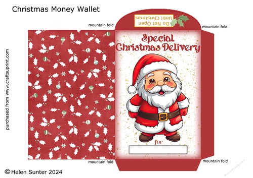 Christmas Santa Wallet / Envelope 