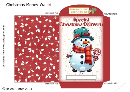 Christmas Snowman Wallet / Envelope 
