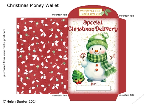 Christmas Snowman Wallet / Envelope 