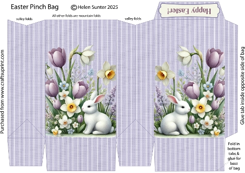 Bunny with Flowers Easter Pinch Bag 1