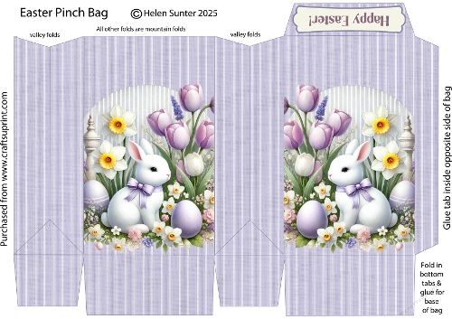 Bunny with Flowers Easter Pinch Bag 2