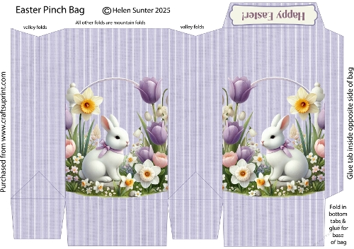 Bunny with Flowers Easter Pinch Bag 3