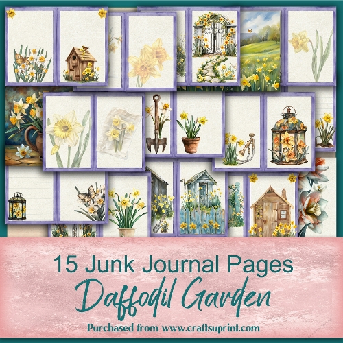 Daffodil Garden 15 Junk Journal Pages